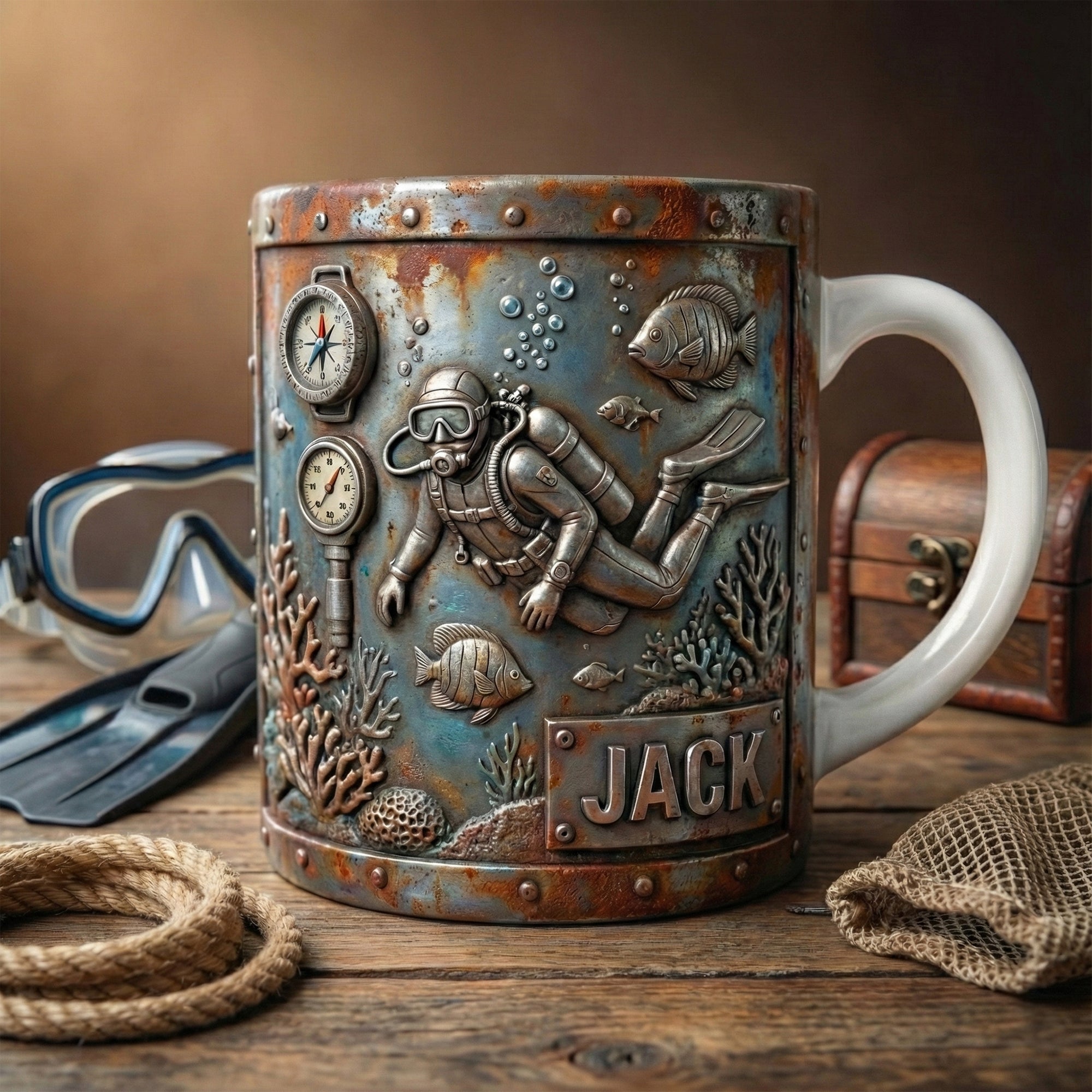Ocean Adventure Coffee Mug – Personalized Gifts For Scuba Diving Lovers 04tglu151225