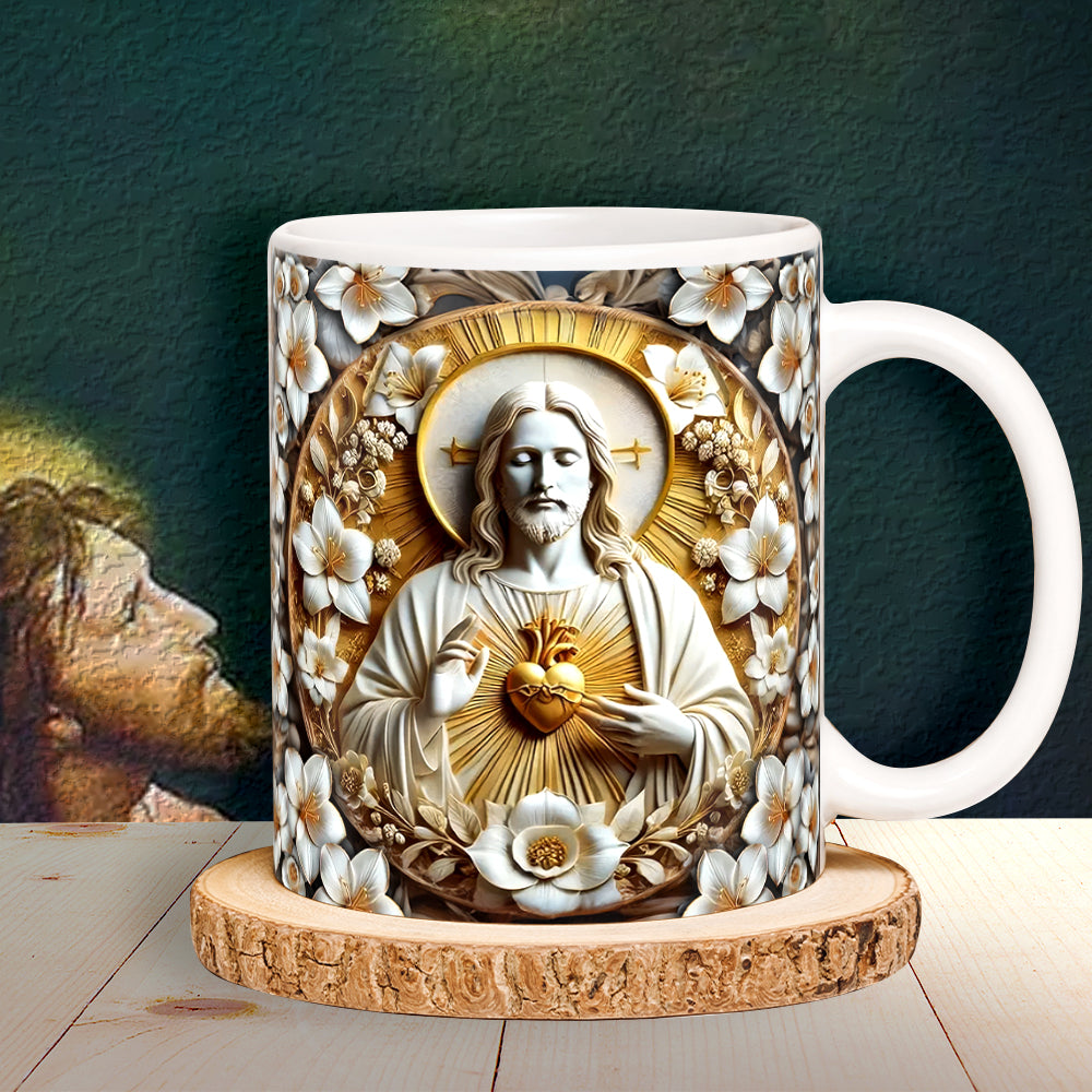 Gifts For Christian Coffee Mug Jesus Sacred Heart 05XQLU230125