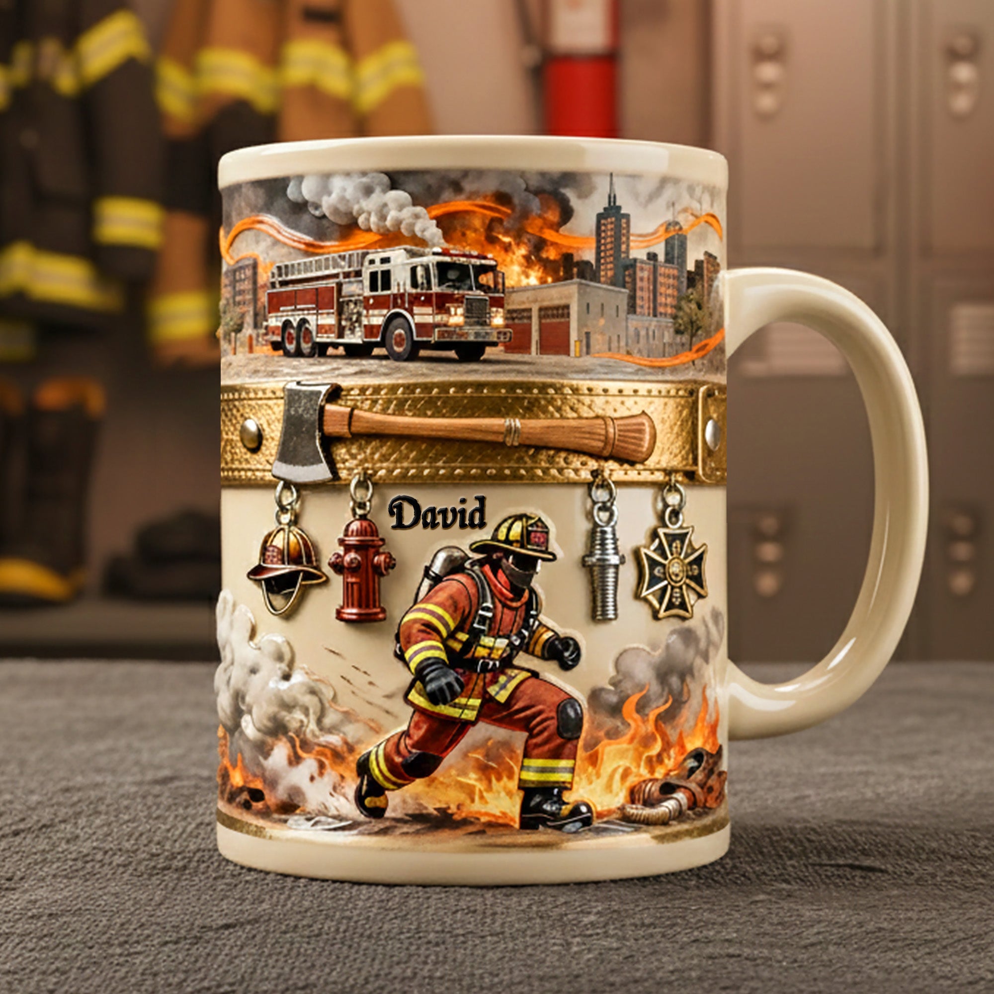 Brave Firefighter Coffee Mug – Personalized Gifts For Firefighter 03pamg201225