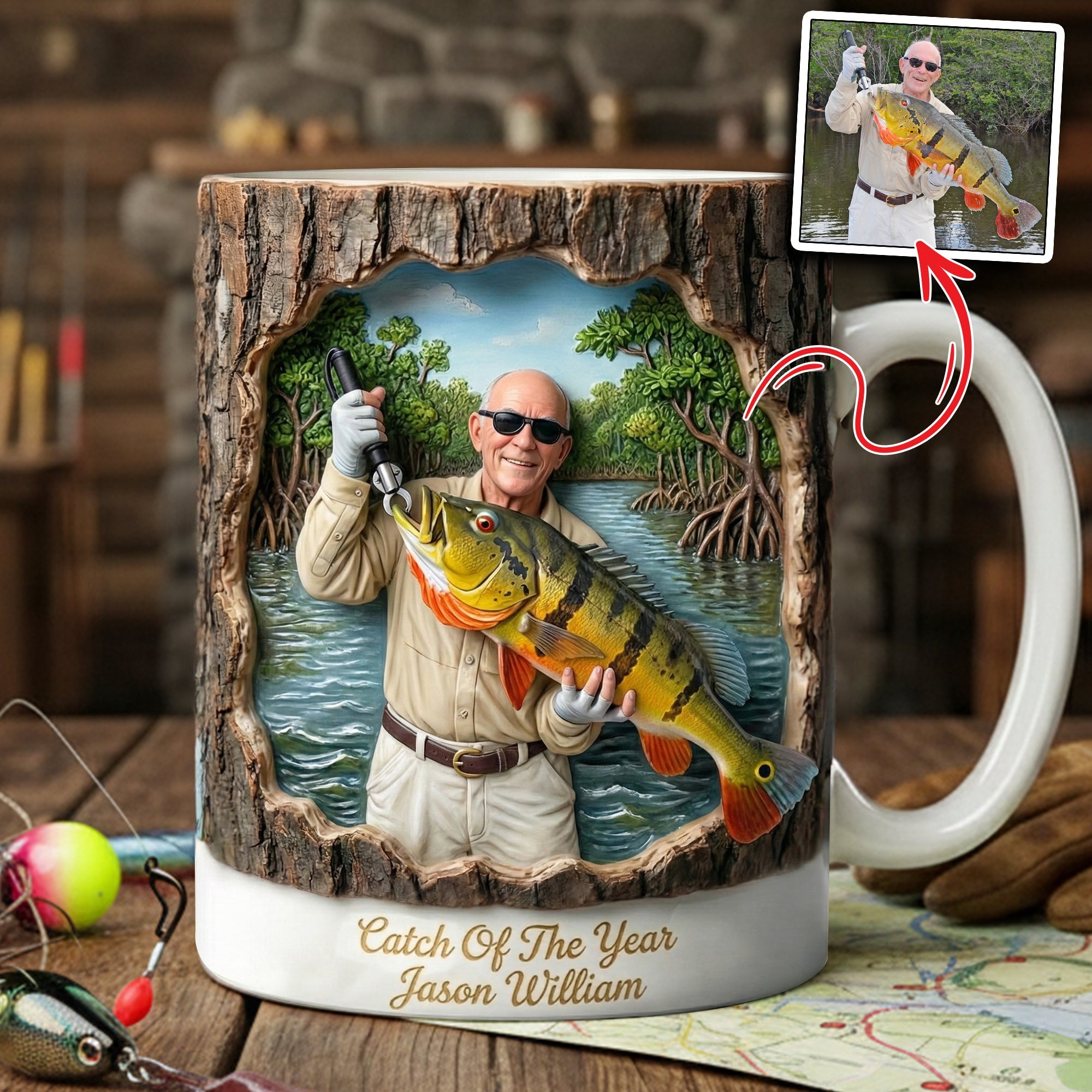 Fishing Coffee Mug Custom Photo Gifts For Fishing Lovers 03HULU311225