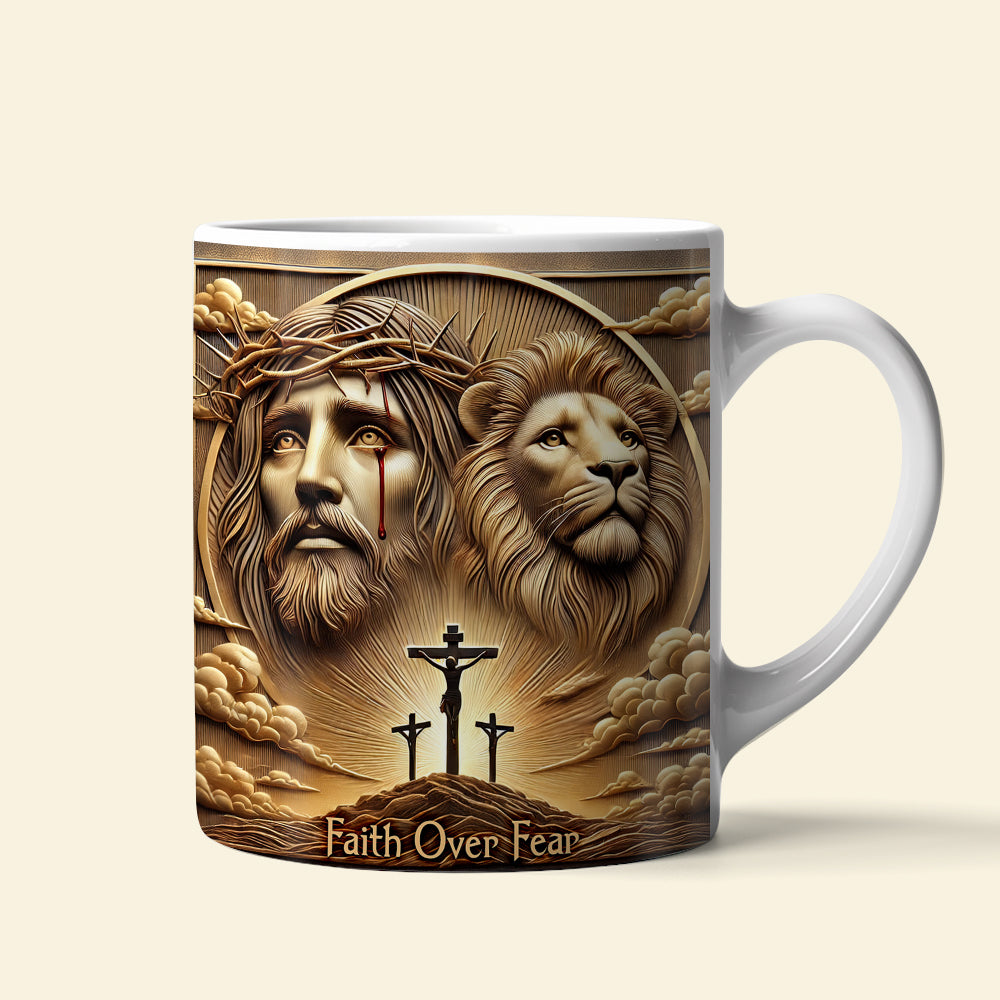 Gifts For Jesus Lover Coffee Mug Faith Over Fear 05xqqn150125