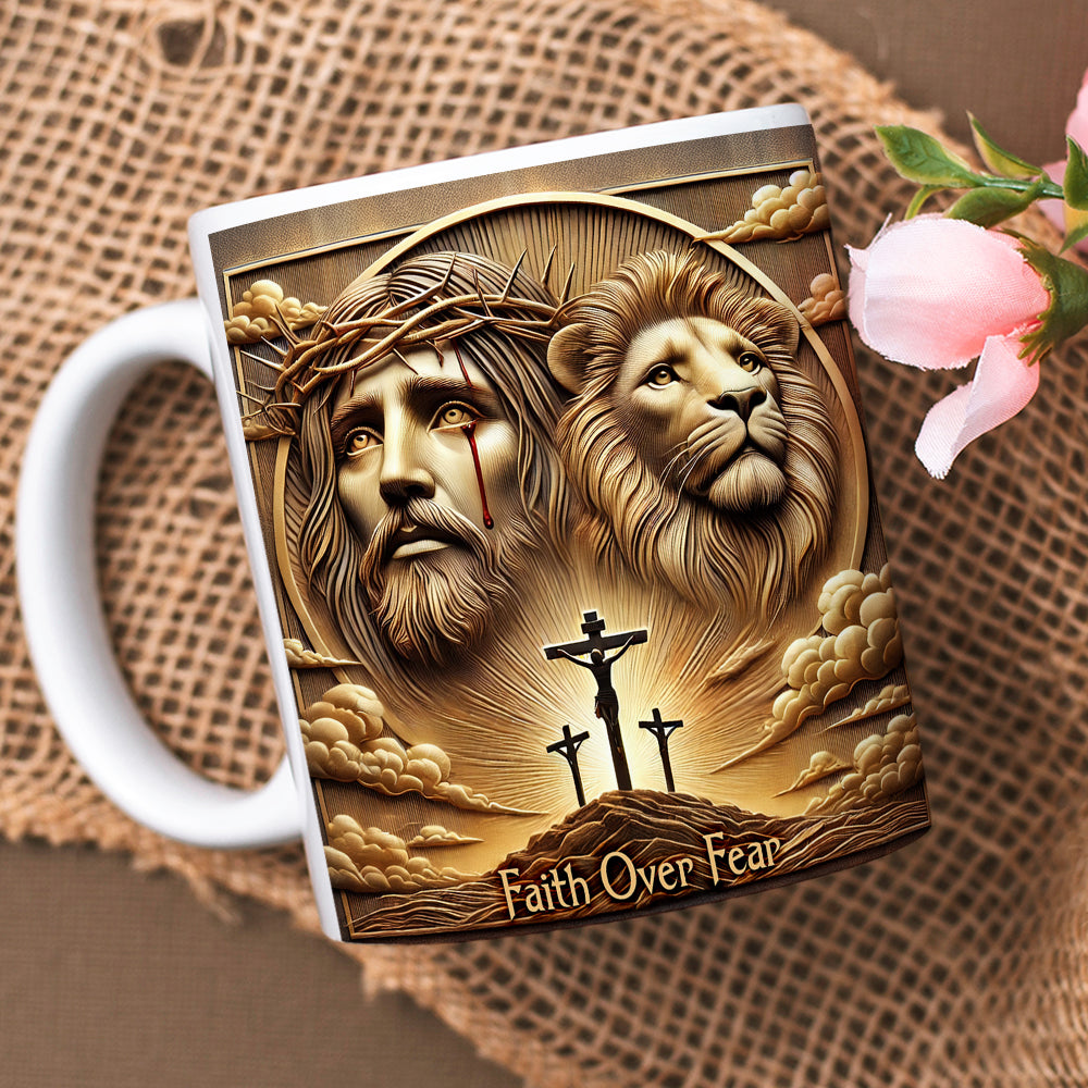 Gifts For Jesus Lover Coffee Mug Faith Over Fear 05xqqn150125