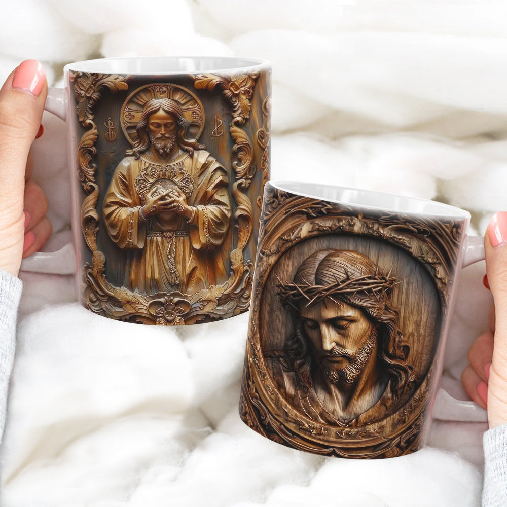 Gifts For Christian Coffee Mug Jesus Sacred Heart 05XQLU230125
