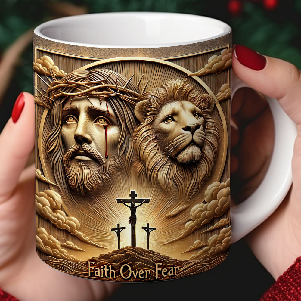 Gifts For Jesus Lover Coffee Mug Faith Over Fear 05xqqn150125